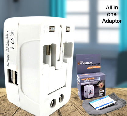 All-in-one Universal Worldwide Travelling Ac Adaptor Plug (Au  Uk  Us  Eu) International Power Charger with USB Power Plug Socket Adapter Converter (1 Pc)