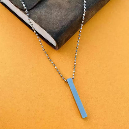 Sleek Minimalism: Stainless Steel Stick Necklace (1 Pc)