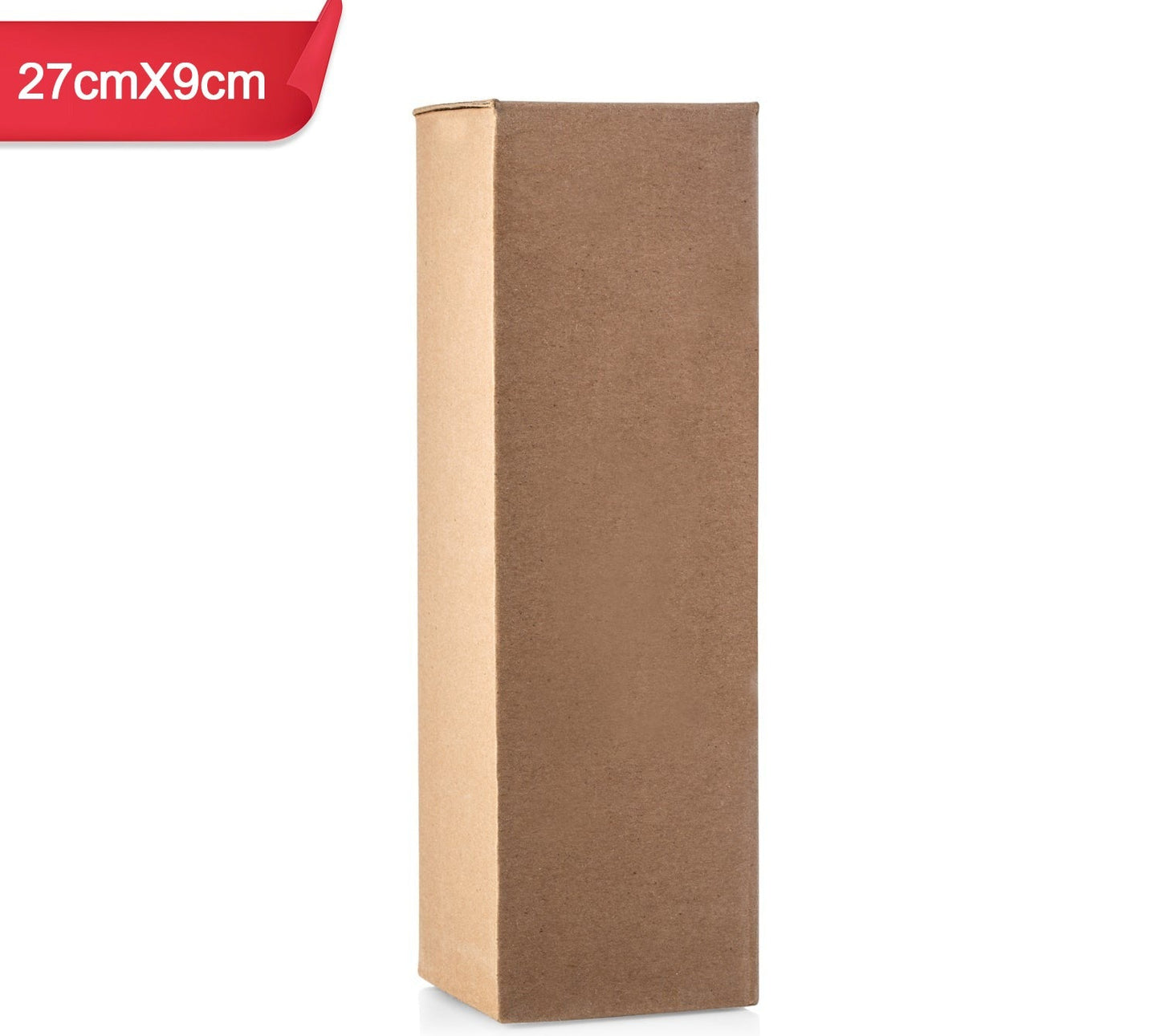 Brown Corrugated Box for Product Packing - 9x9x27 cm