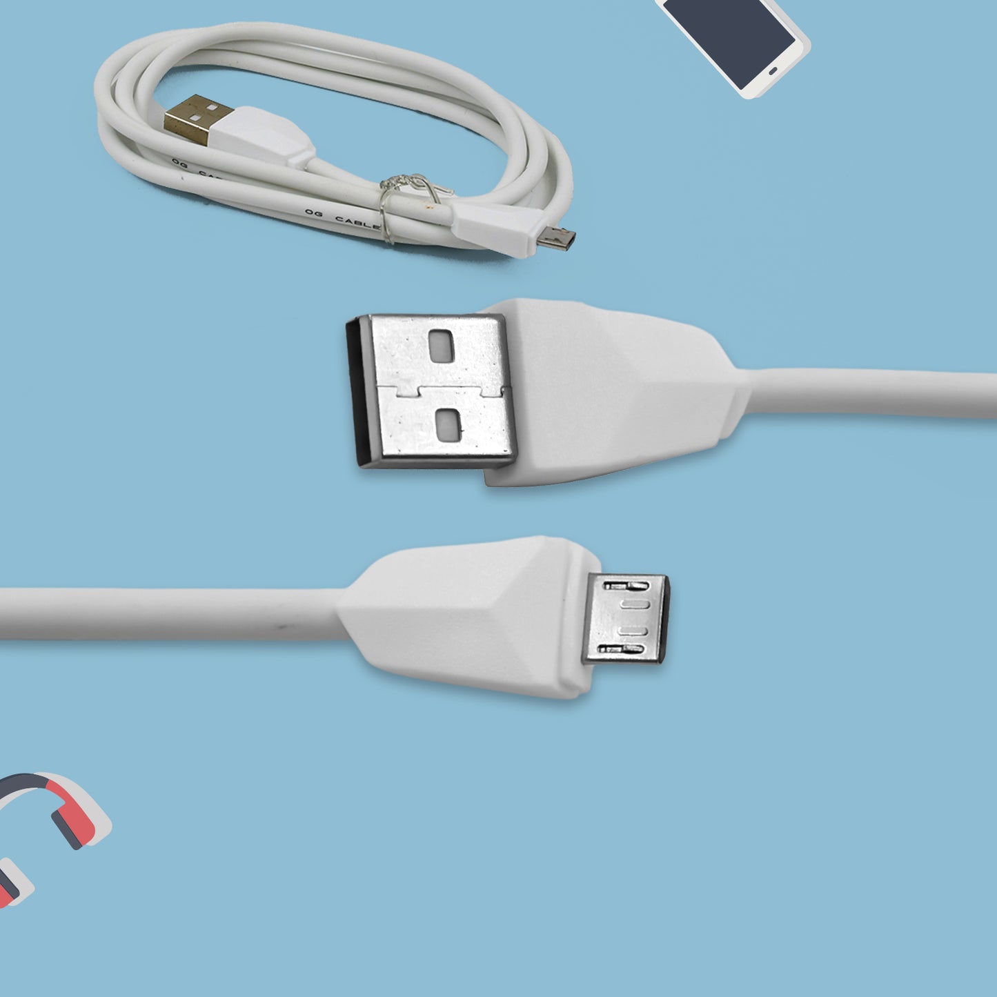 Fast Charging (2A ) Micro USB Cable - High-Speed Data Transfer for Android Devices (1m)