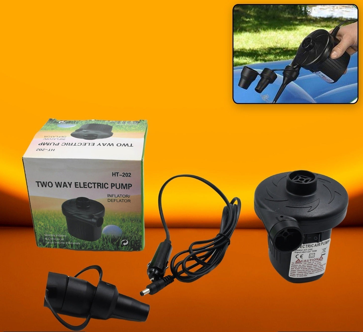 Multi-Purpose Electric Air Pump - Quick Inflate/Deflate for Sofa, Pool, Tubes, Toys