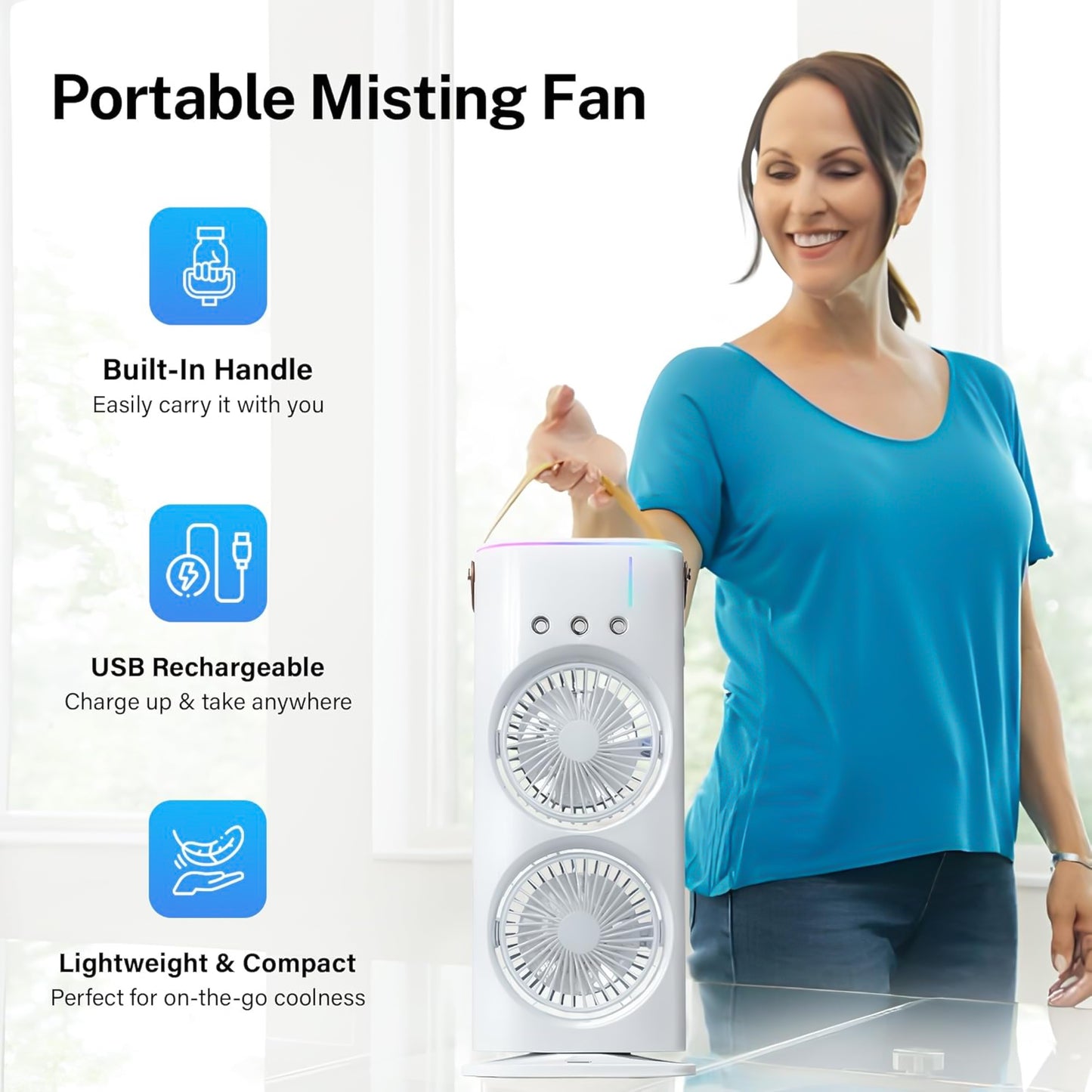 USB-Powered Portable Desk Fan with Remote Control(1 Pc  With Remote)